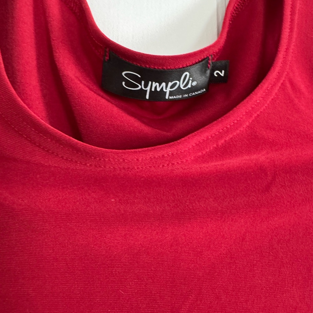 Sympli Bold Red Off the Shoulder Top - Picture 4 of 6